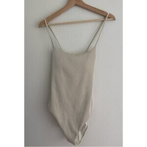 Andies Fiji Ribbed One Piece Swimsuit Cream Medium Tall